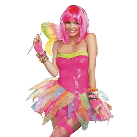 Dreamgirl Women's Rainbow Fairy Adult Cosplay Costume Festival Size Large - Picture 2 of 4